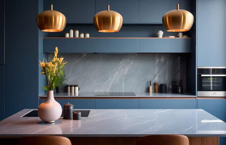 solid surface kitchen countertop installed by Stonim